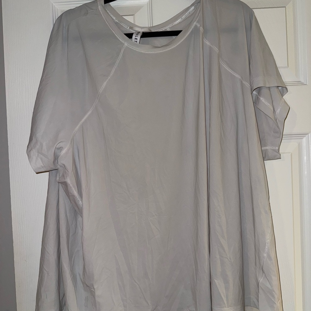 Athleta Light Gray Sheer Top
